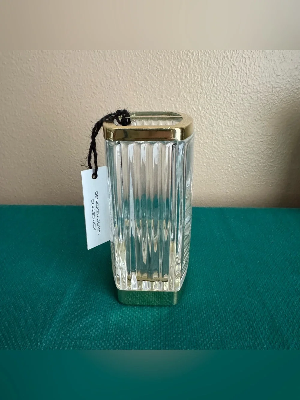 Halston Home gold tone toothbrush holder with tags